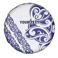 All White Maori Tribal Tattoo Personalised Spare Tire Cover Dark Blue Polynesian Style LT9 - Polynesian Pride