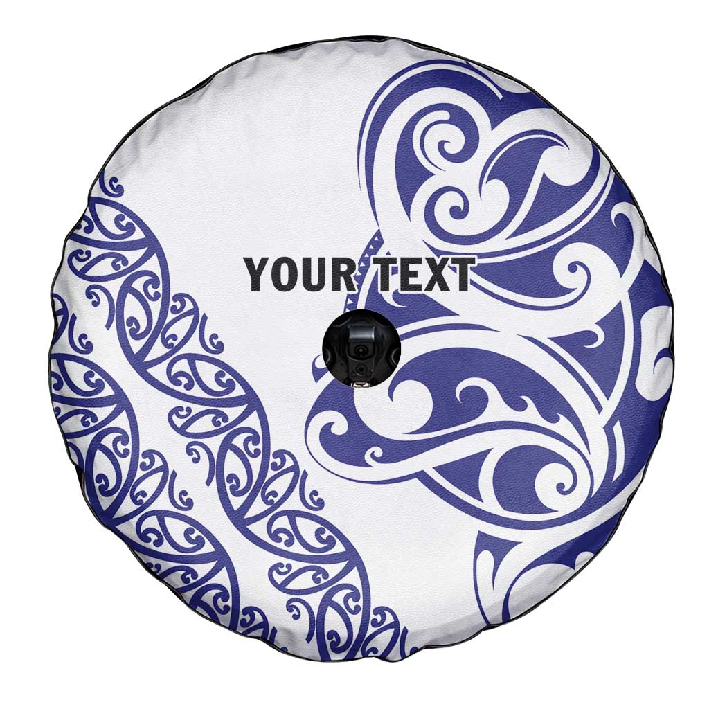 All White Maori Tribal Tattoo Personalised Spare Tire Cover Dark Blue Polynesian Style LT9 - Polynesian Pride