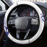 All White Maori Tribal Tattoo Steering Wheel Cover Dark Blue Polynesian Style LT9 - Polynesian Pride