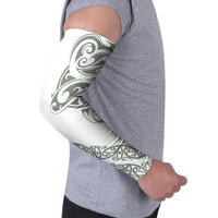 All White Maori Tribal Tattoo Personalised Arm Sleeves Moss Green Polynesian Style - Polynesian Pride