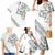 All White Maori Tribal Tattoo Personalised Family Matching Mermaid Dress and Hawaiian Shirt Moss Green Polynesian Style - Polynesian Pride
