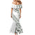 All White Maori Tribal Tattoo Personalised Family Matching Mermaid Dress and Hawaiian Shirt Moss Green Polynesian Style - Polynesian Pride