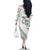 All White Maori Tribal Tattoo Personalised Family Matching Off The Shoulder Long Sleeve Dress and Hawaiian Shirt Moss Green Polynesian Style - Polynesian Pride
