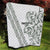 All White Maori Tribal Tattoo Personalised Quilt Moss Green Polynesian Style - Polynesian Pride