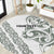 All White Maori Tribal Tattoo Personalised Round Carpet Moss Green Polynesian Style - Polynesian Pride