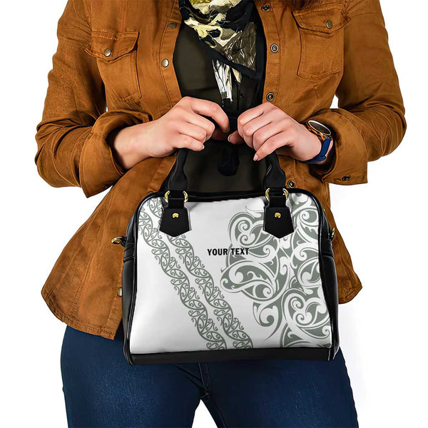 (Custom Personalised) Hawaii Shoulder Handbag - Hibiscus With Tribal Purple - LT12