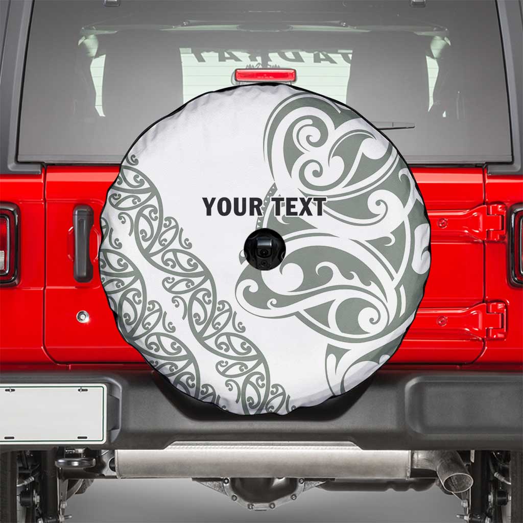 All White Maori Tribal Tattoo Personalised Spare Tire Cover Moss Green Polynesian Style LT9 - Polynesian Pride