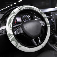 All White Maori Tribal Tattoo Steering Wheel Cover Moss Green Polynesian Style LT9 Universal Fit Green - Polynesian Pride