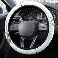 All White Maori Tribal Tattoo Steering Wheel Cover Moss Green Polynesian Style LT9 - Polynesian Pride