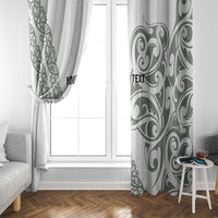 All White Maori Tribal Tattoo Personalised Window Curtain Moss Green Polynesian Style LT9 - Polynesian Pride