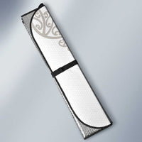All White Maori Tribal Tattoo Personalised Auto Sun Shade Stone Gray Polynesian Style - Polynesian Pride