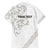 All White Maori Tribal Tattoo Personalised Family Matching Off The Shoulder Long Sleeve Dress and Hawaiian Shirt Stone Gray Polynesian Style - Polynesian Pride