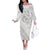 All White Maori Tribal Tattoo Personalised Family Matching Off The Shoulder Long Sleeve Dress and Hawaiian Shirt Stone Gray Polynesian Style - Polynesian Pride
