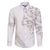 All White Maori Tribal Tattoo Personalised Family Matching Off Shoulder Short Dress and Hawaiian Shirt Stone Gray Polynesian Style - Polynesian Pride