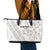 All White Maori Tribal Tattoo Personalised Leather Tote Bag Stone Gray Polynesian Style - Polynesian Pride