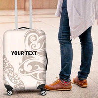 All White Maori Tribal Tattoo Personalised Luggage Cover Stone Gray Polynesian Style - Polynesian Pride