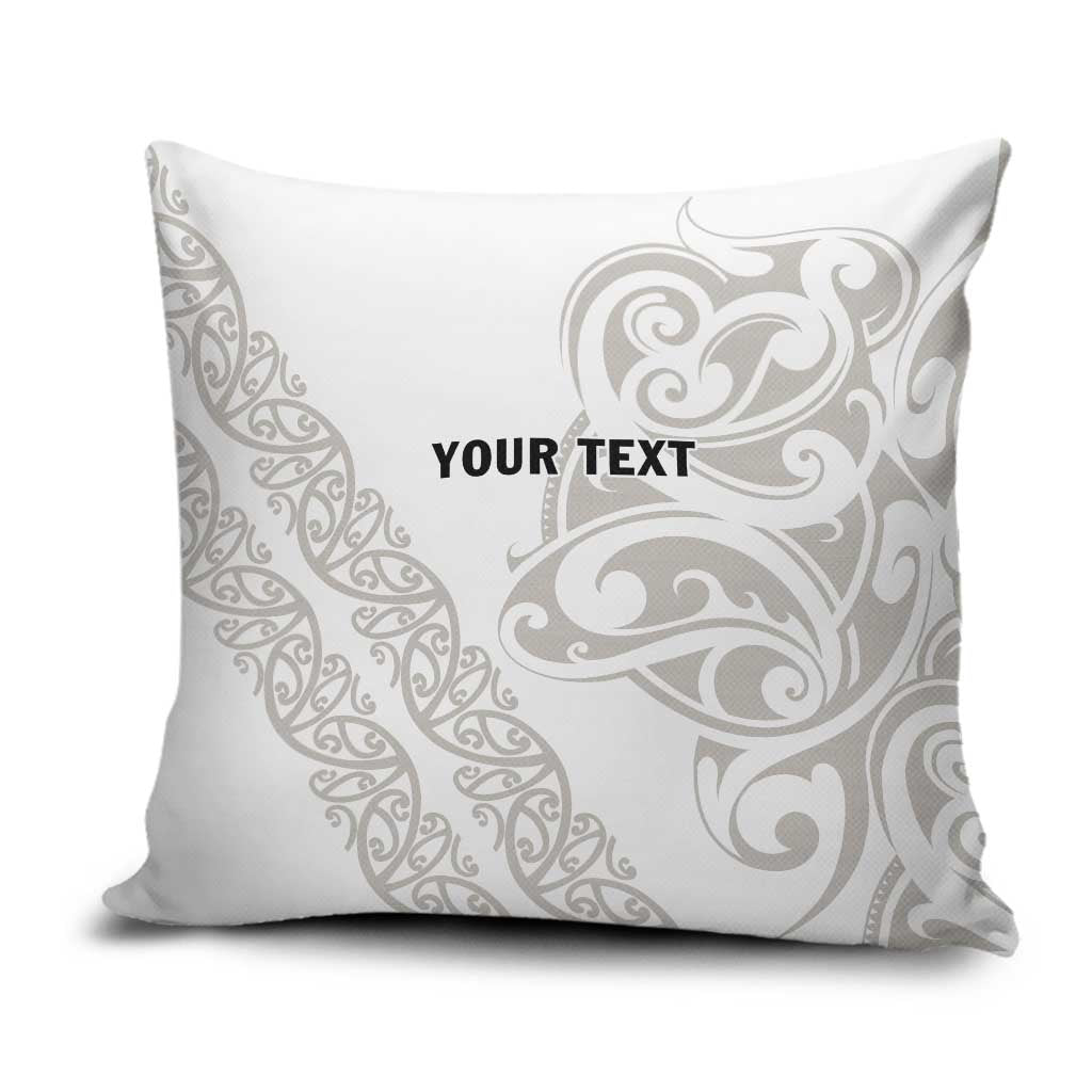 All White Maori Tribal Tattoo Personalised Pillow Cover Stone Gray Polynesian Style - Polynesian Pride