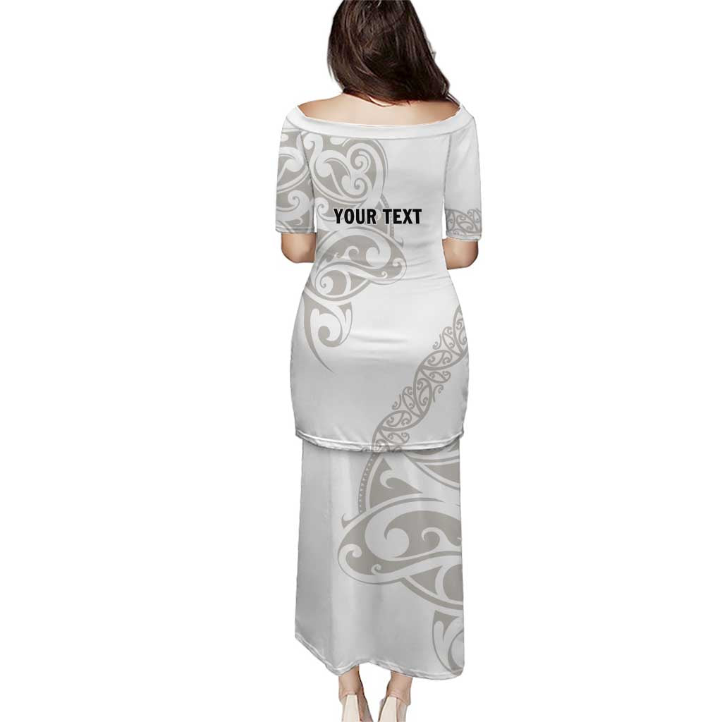 All White Maori Tribal Tattoo Personalised Puletasi Stone Gray Polynesian Style LT9 - Polynesian Pride