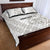 All White Maori Tribal Tattoo Personalised Quilt Bed Set Stone Gray Polynesian Style - Polynesian Pride