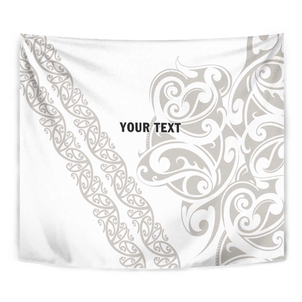 All White Maori Tribal Tattoo Personalised Tapestry Stone Gray Polynesian Style - Polynesian Pride