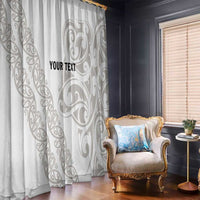 All White Maori Tribal Tattoo Personalised Window Curtain Stone Gray Polynesian Style LT9 - Polynesian Pride