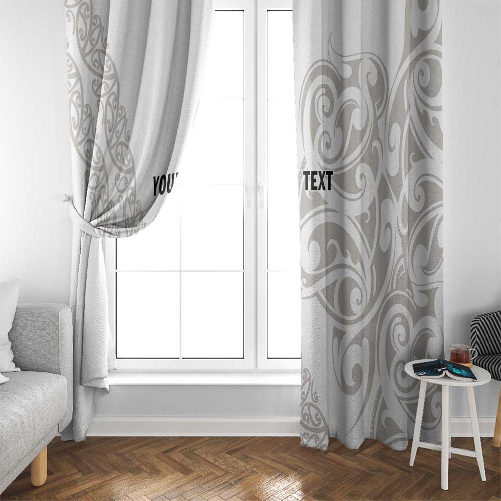 All White Maori Tribal Tattoo Personalised Window Curtain Stone Gray Polynesian Style LT9 - Polynesian Pride