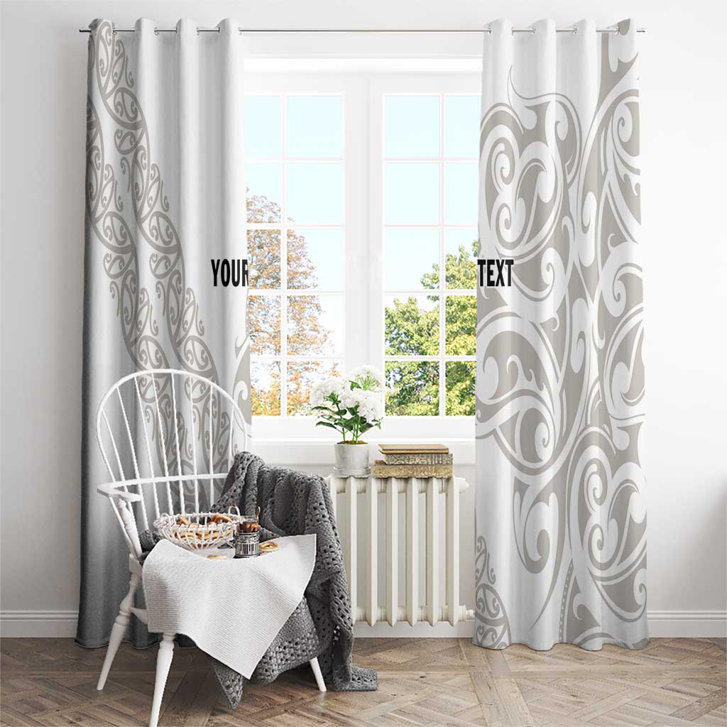 All White Maori Tribal Tattoo Personalised Window Curtain Stone Gray Polynesian Style LT9 - Polynesian Pride