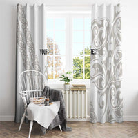 All White Maori Tribal Tattoo Personalised Window Curtain Stone Gray Polynesian Style LT9 - Polynesian Pride