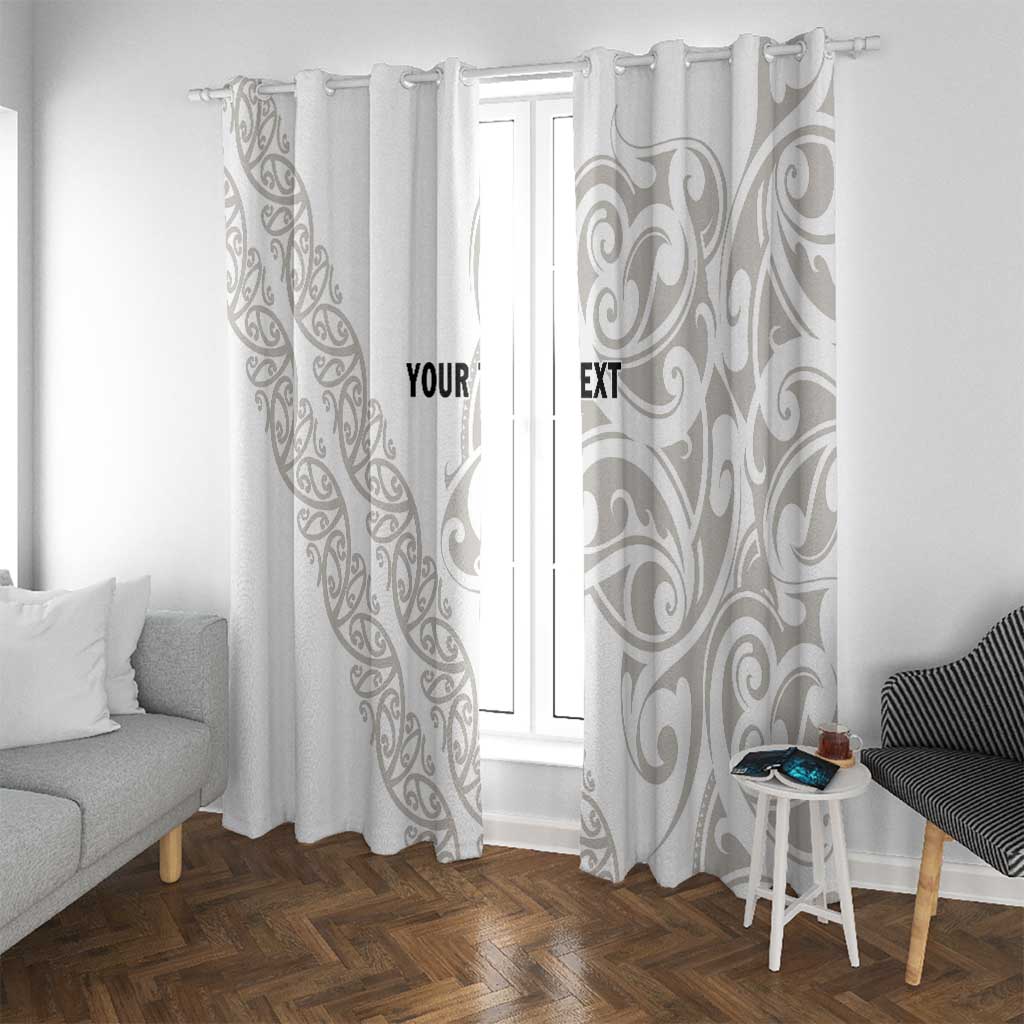 All White Maori Tribal Tattoo Personalised Window Curtain Stone Gray Polynesian Style LT9 With Grommets Gray - Polynesian Pride