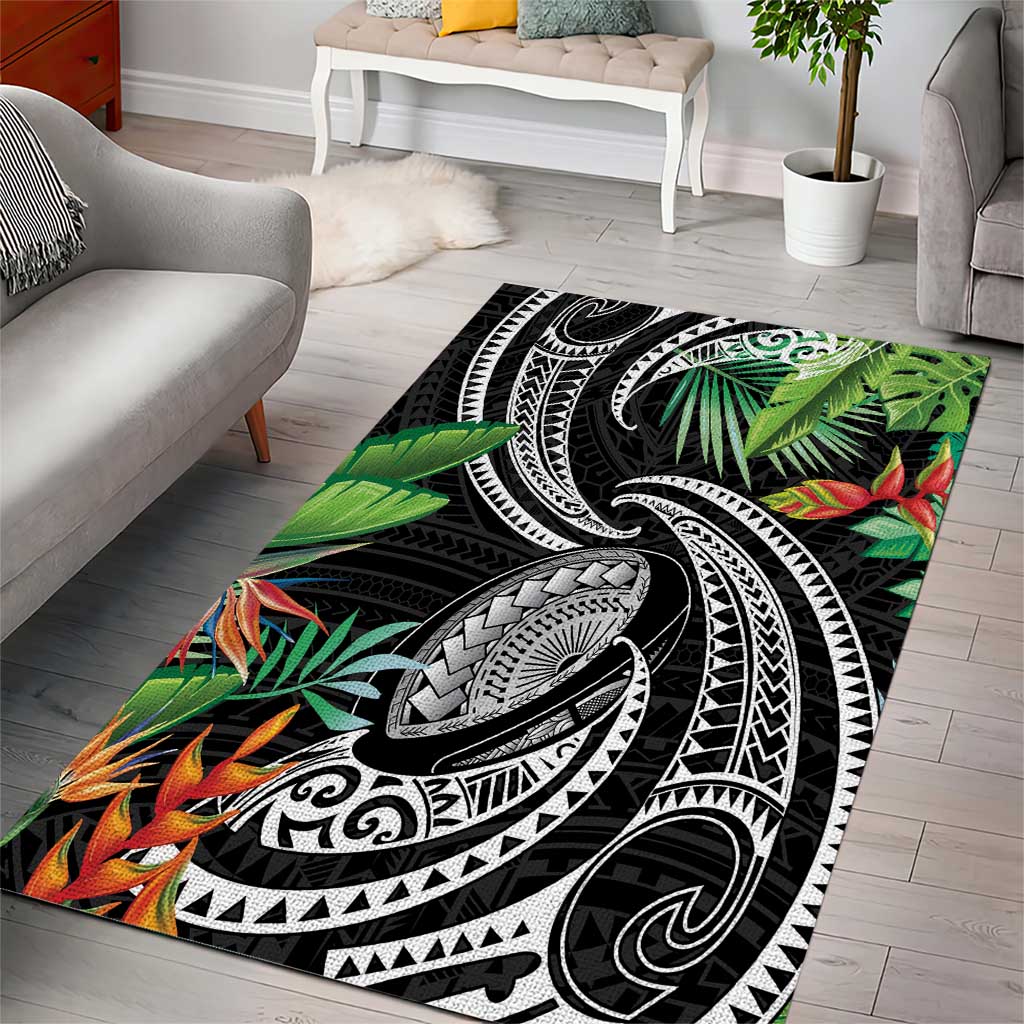 Polynesian Pacific Rugby Tribal Area Rug Tropical Vibe