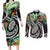 Polynesian Pacific Rugby Tribal Couples Matching Long Sleeve Bodycon Dress and Long Sleeve Button Shirt Tropical Vibe