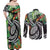 Polynesian Pacific Rugby Tribal Couples Matching Off Shoulder Maxi Dress and Long Sleeve Button Shirt Tropical Vibe