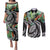 Polynesian Pacific Rugby Tribal Couples Matching Puletasi and Long Sleeve Button Shirt Tropical Vibe