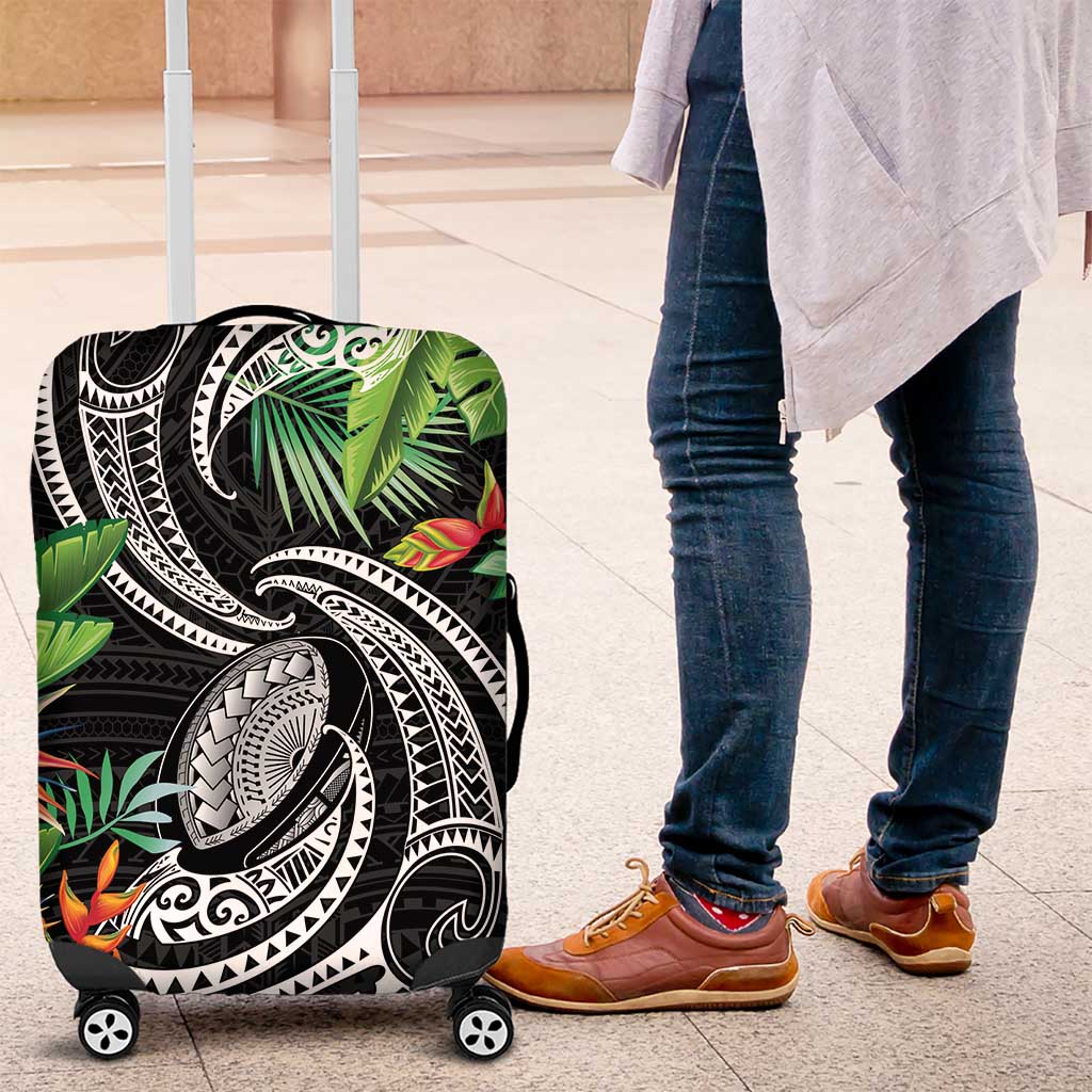 Polynesian Pacific Rugby Tribal Luggage Cover Tropical Vibe LT9 Black - Polynesian Pride