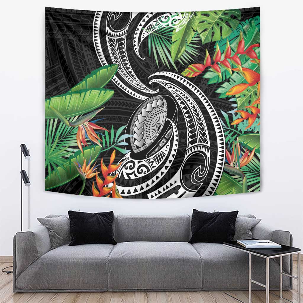 Polynesian Pacific Rugby Tribal Tapestry Tropical Vibe LT9 Black - Polynesian Pride