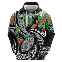 Polynesian Pacific Rugby Tribal Zip Hoodie Tropical Vibe