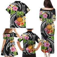Hau'oli Makahiki Hou Family Matching Puletasi and Hawaiian Shirt Aloha Pineapple Tropical Vibe
