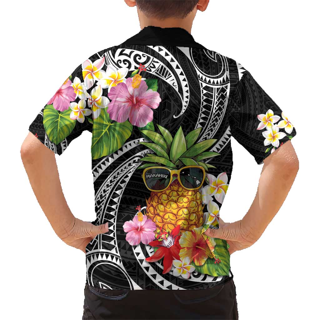 Hau'oli Makahiki Hou Family Matching Short Sleeve Bodycon Dress and Hawaiian Shirt Aloha Pineapple Tropical Vibe LT9 - Polynesian Pride