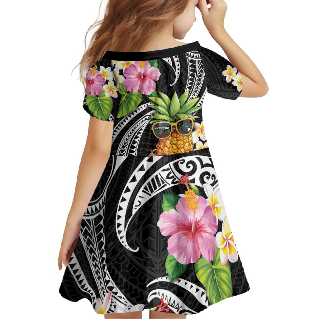Hau'oli Makahiki Hou Family Matching Tank Maxi Dress and Hawaiian Shirt Aloha Pineapple Tropical Vibe LT9 - Polynesian Pride