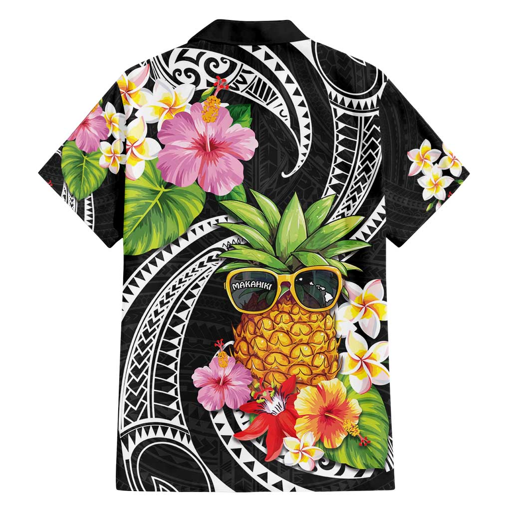 Hau'oli Makahiki Hou Family Matching Tank Maxi Dress and Hawaiian Shirt Aloha Pineapple Tropical Vibe LT9 - Polynesian Pride