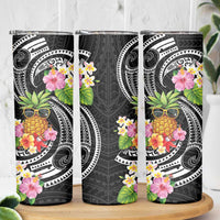 Hau'oli Makahiki Hou Skinny Tumbler Aloha Pineapple Tropical Vibe
