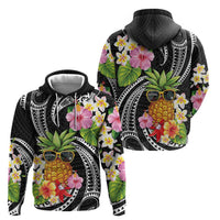 Hau'oli Makahiki Hou Zip Hoodie Aloha Pineapple Tropical Vibe LT9 - Polynesian Pride
