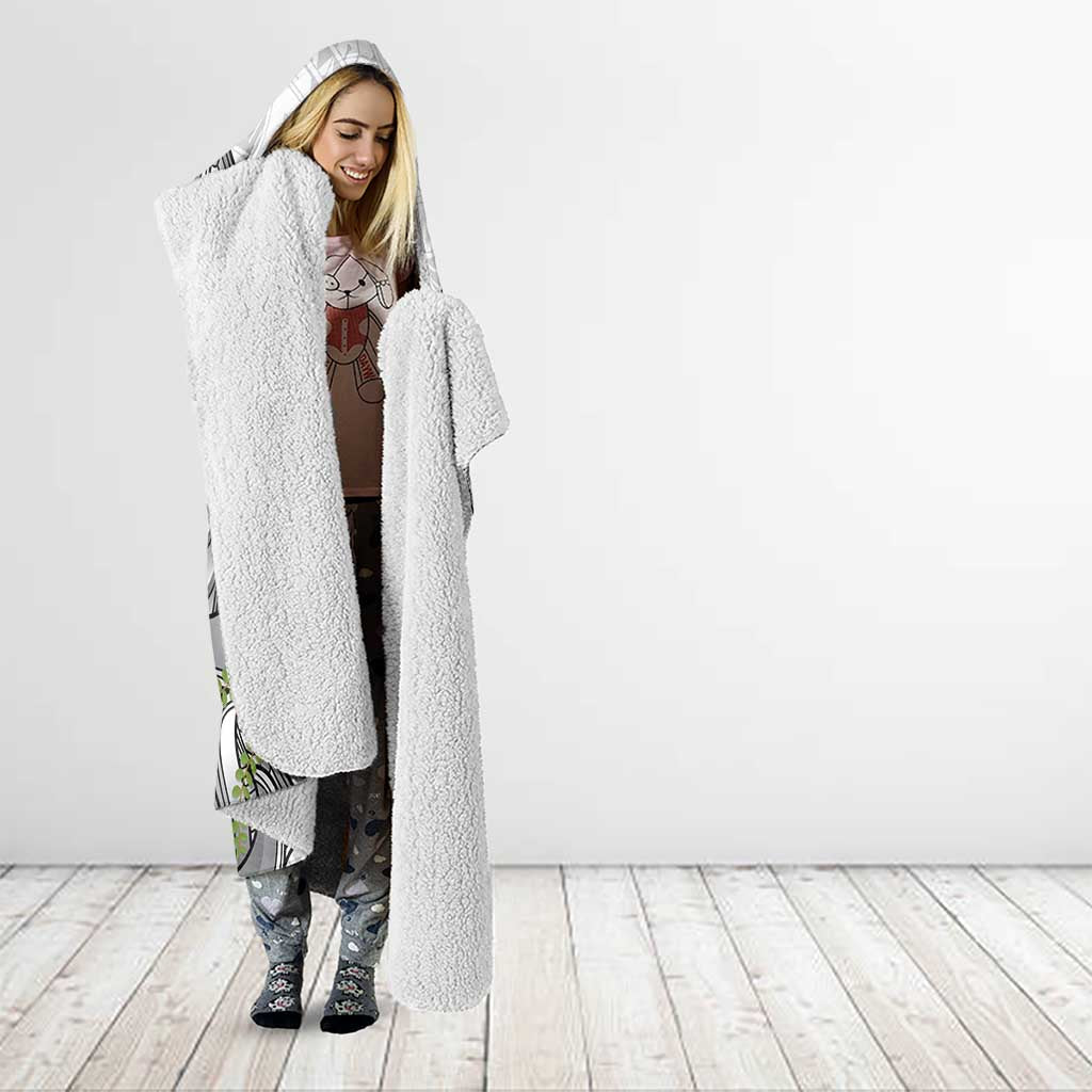 Personalised New Zealand Darts Hooded Blanket Kowhai Floral with Maori Tattoo