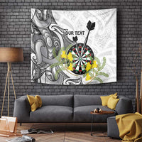 Personalised New Zealand Darts Tapestry Kowhai Floral with Maori Tattoo