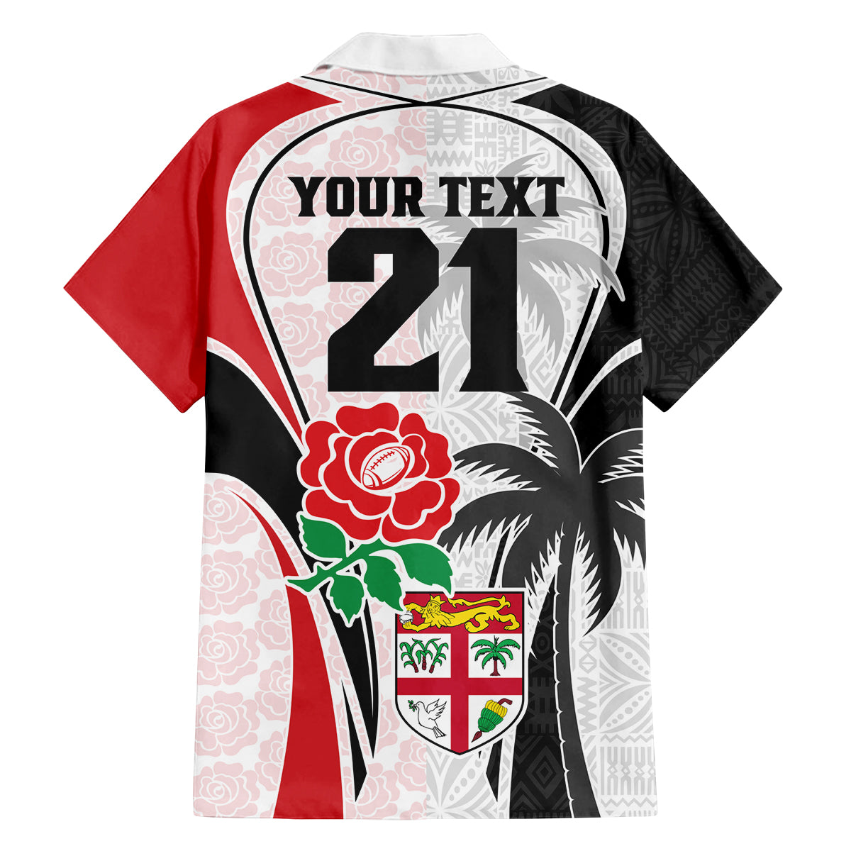 Custom Fiji England Rugby Family Matching Off Shoulder Maxi Dress and Hawaiian Shirt Tapa Pattern and Rose Flower World Cup 2023 LT9 - Polynesian Pride