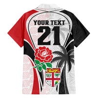Custom Fiji England Rugby Family Matching Summer Maxi Dress and Hawaiian Shirt Tapa Pattern and Rose Flower World Cup 2023 LT9 - Polynesian Pride