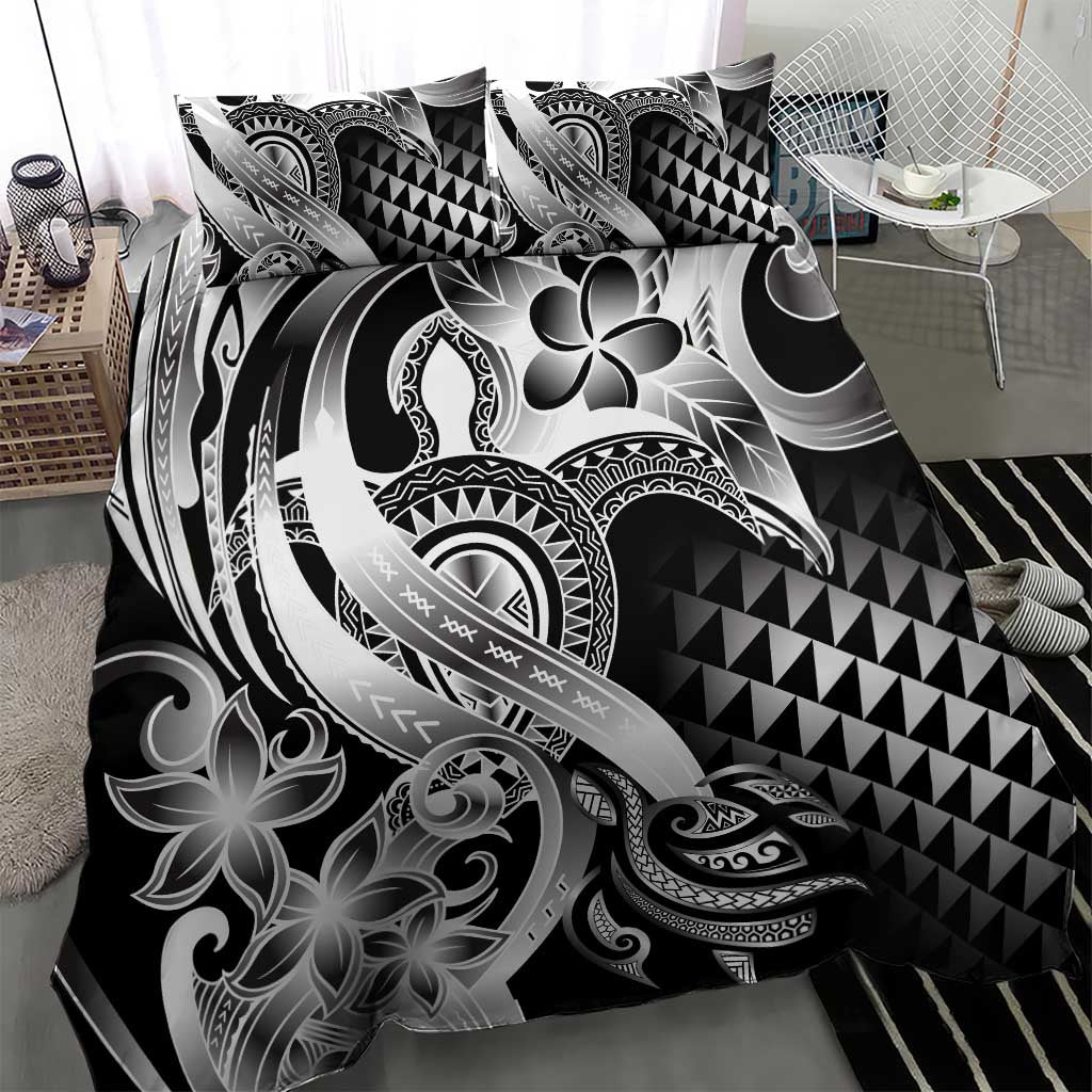 Aloha Black Tribal Honu Tattoo Bedding Set