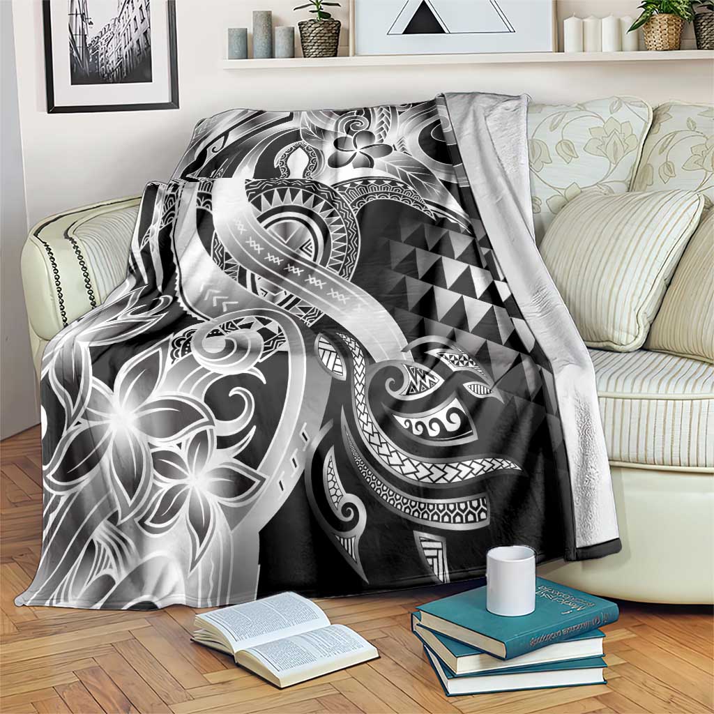 Aloha Black Tribal Honu Tattoo Blanket LT9 Black - Polynesian Pride