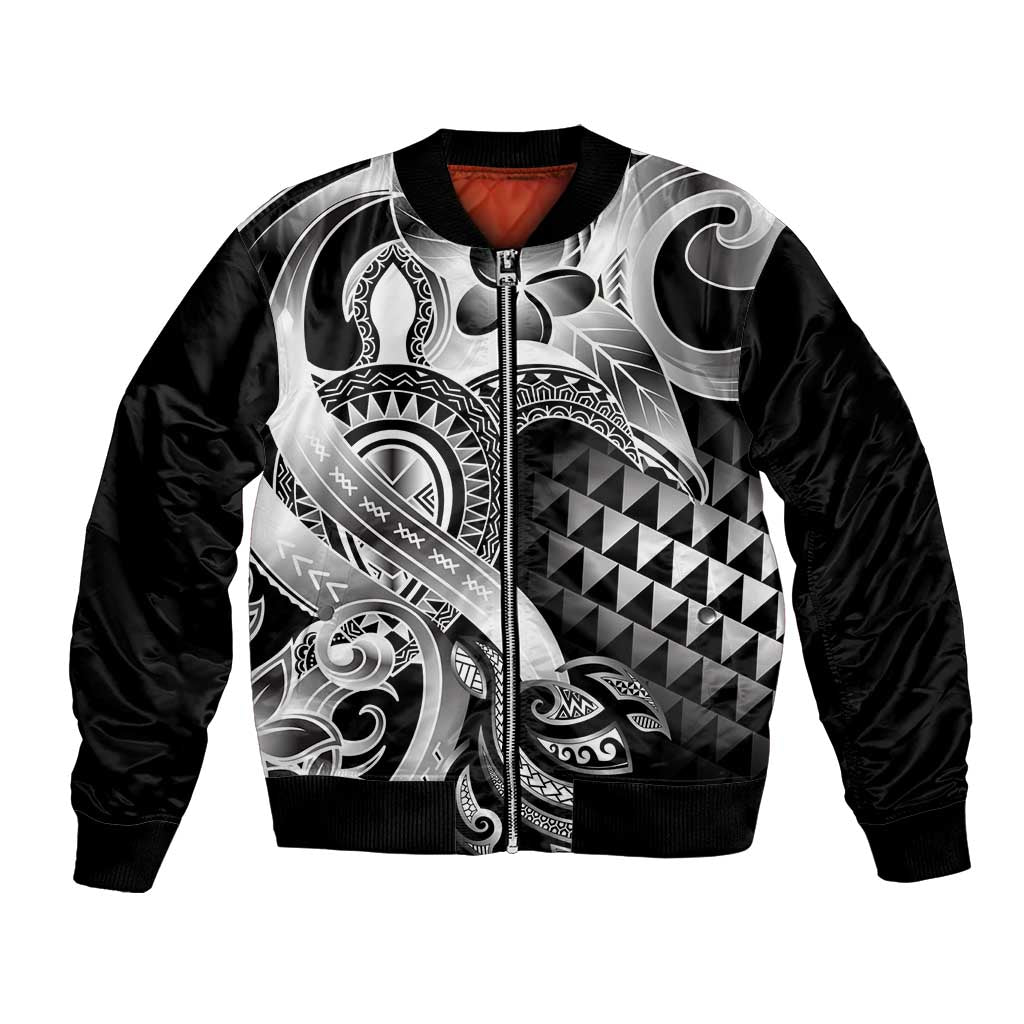 Aloha Black Tribal Honu Tattoo Bomber Jacket LT9 Unisex Black - Polynesian Pride