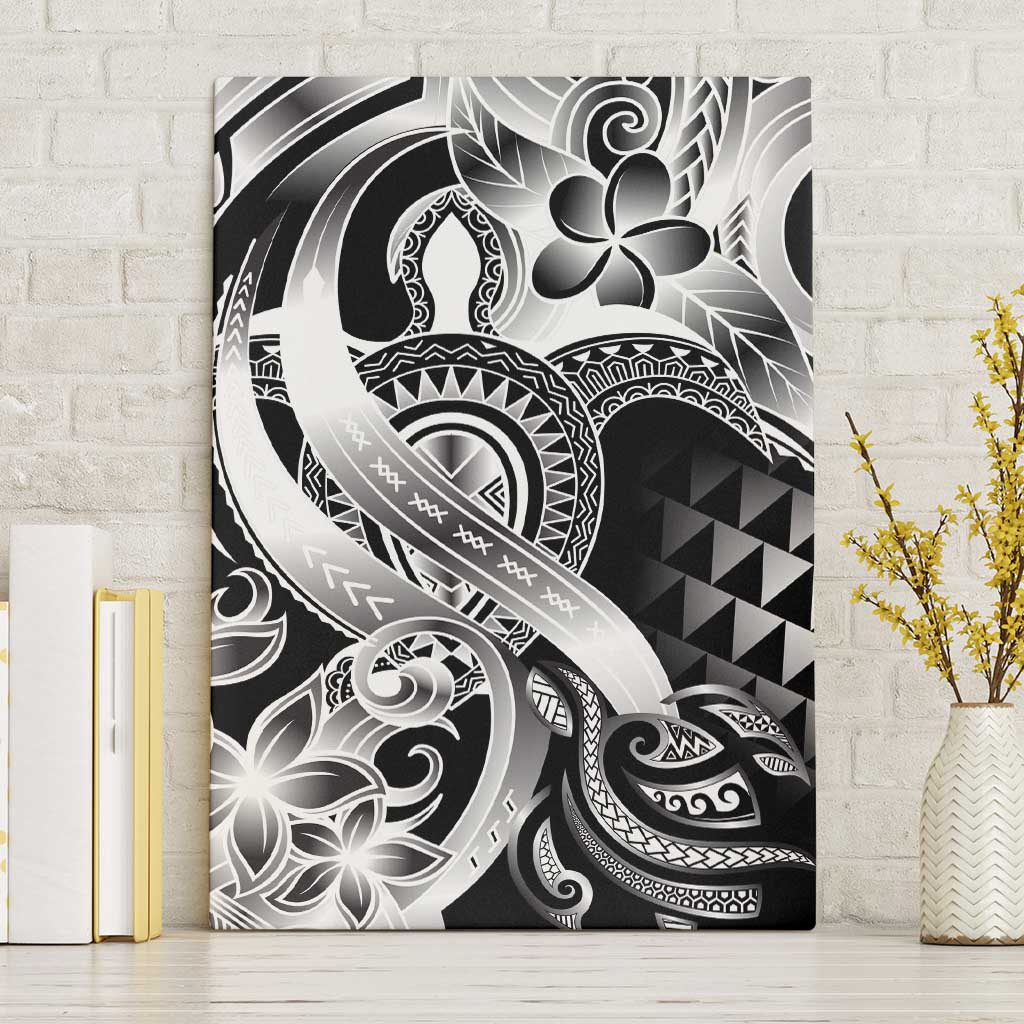 Aloha Black Tribal Honu Tattoo Canvas Wall Art LT9 Without Frame Black - Polynesian Pride